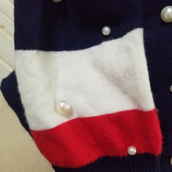 🍁 LC  Patriotic Boatneck Top With Pearls Small - Picture 4 of 6
